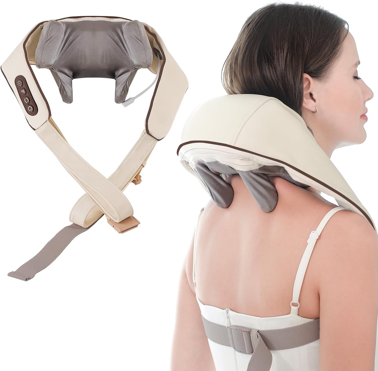 COMFIER Neck Massager With Heat Wireless Shiatsu 4D Expert Kneading Massager For Neck Back Legs Shoulder Shiatsu Massagers For Home Office Gifts For