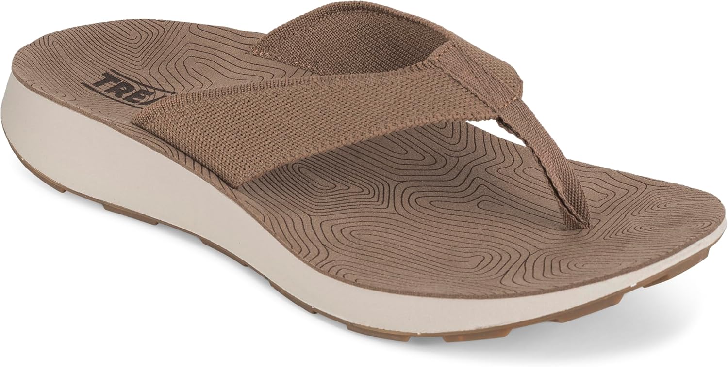 Tread Labs Men’s Orleans Flip Flops with Orthopedic Arch Support Athletic Slide Sandals