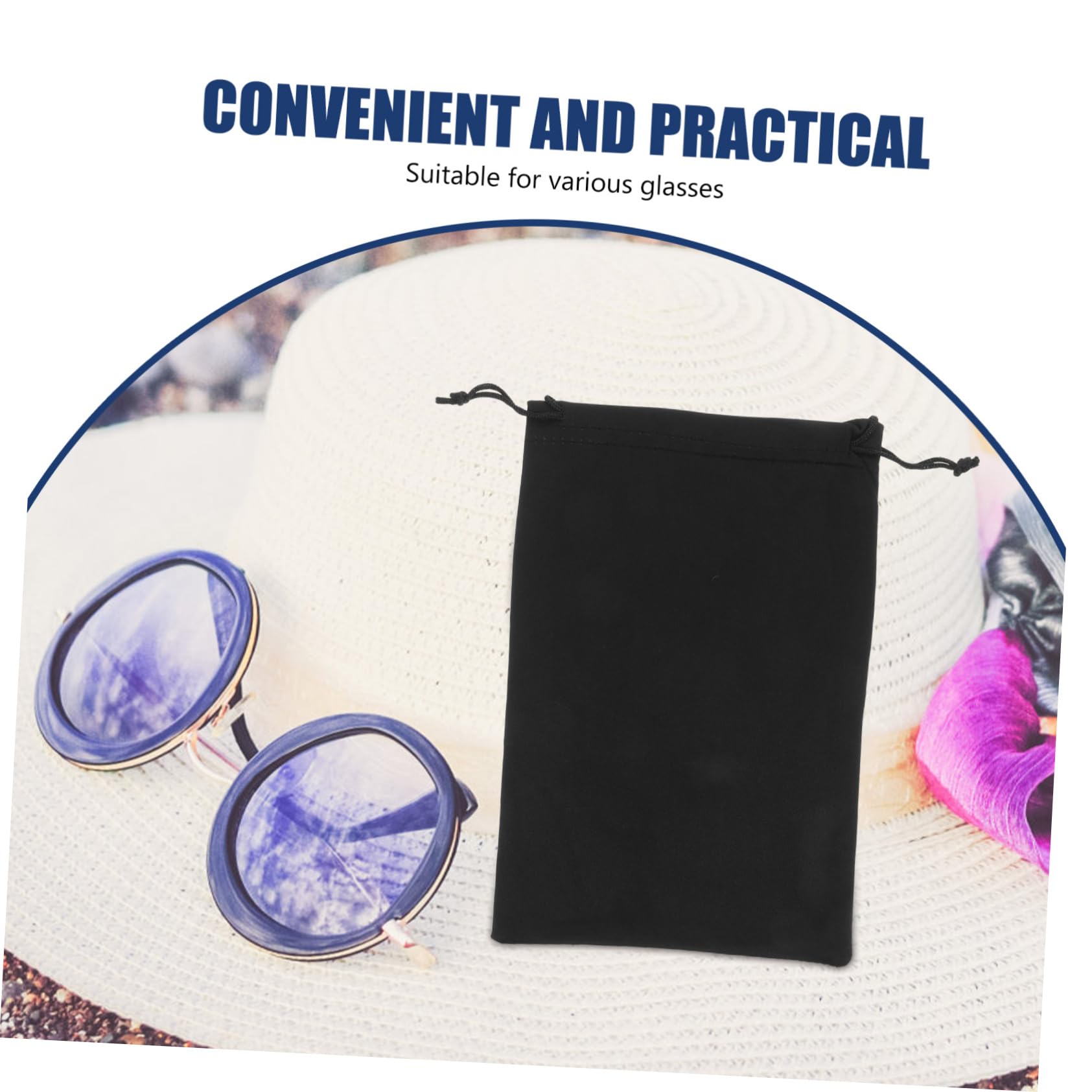Happyyami 10pièces Pochette Microfibre Pour Lunettes De Ski Avec Fermeture Cordoncino Étui Souple Anti-rayures Pour Masques De Ski Voyage Et Rangement Compact Noir