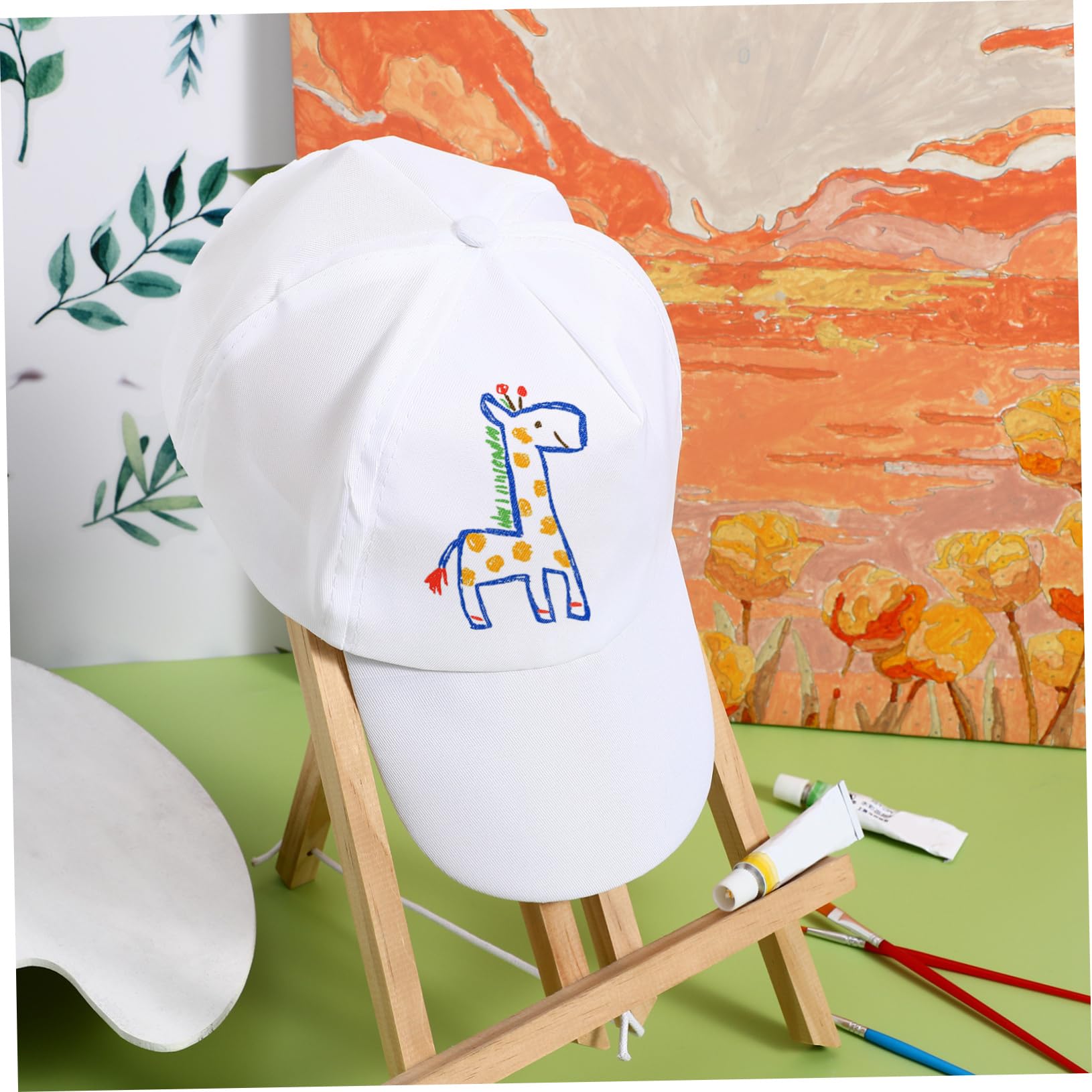 Kinder Kappen Zum Bemalen Weiß Baumwolle 10 Stück DIY Schirmmütze Als Malhut Für Kinder Bastelset Für Kindergarten Party Strand Und Reisen