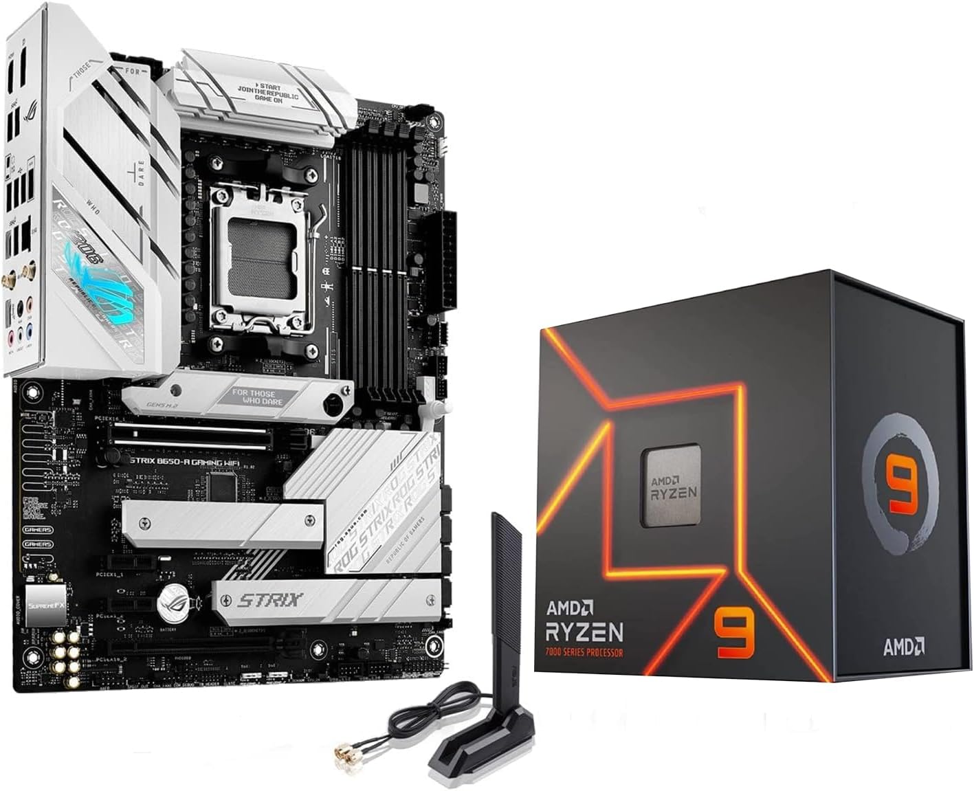 Micro Center AMD Ryzen 9 7900X 12-Core 24-Thread Unlocked Desktop Processor with ASUS ROG Strix B650-A Gaming WiFi 6E AM5 (LGA1718) Ryzen 7000 Motherboard Micro Center AMD Ryzen 9 7900X 12-Core 24-Thread Unlocked Desktop Processor with ASUS ROG Strix B650-A Gaming WiFi 6E AM5 (LGA1718) Ryzen 7000 Motherboard