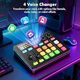Gaming Audio Mixer, Table de mixage audio G1 Neo, table de mixage audio pour jeux vidéo, carte son RGB pour microphone XLR, interface audio pour streaming, effets sonores personnalisables - 3