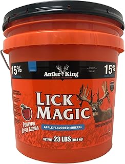 Antler King Lick Magic Apple Flavored Deer Mineral for Antler Growth and Body Mass, 23 lb Bucket