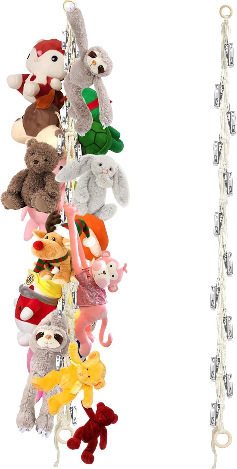 Amazon.com: Dorblely Stuffed Animal Storage Hammock Corner - Hanging ...
