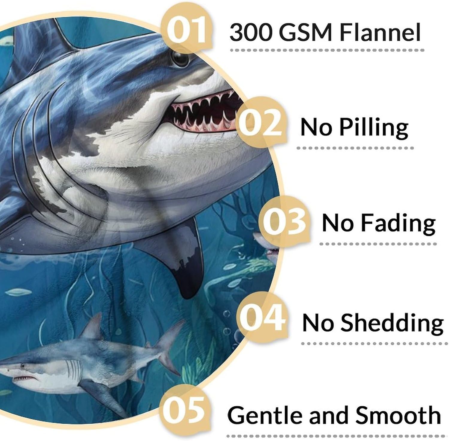 Shark Blanket for Adults - Soft, Warm Funny Shark Gifts for Men - 60 x 80 Inches Twin Size Blankets for Bed, Couch