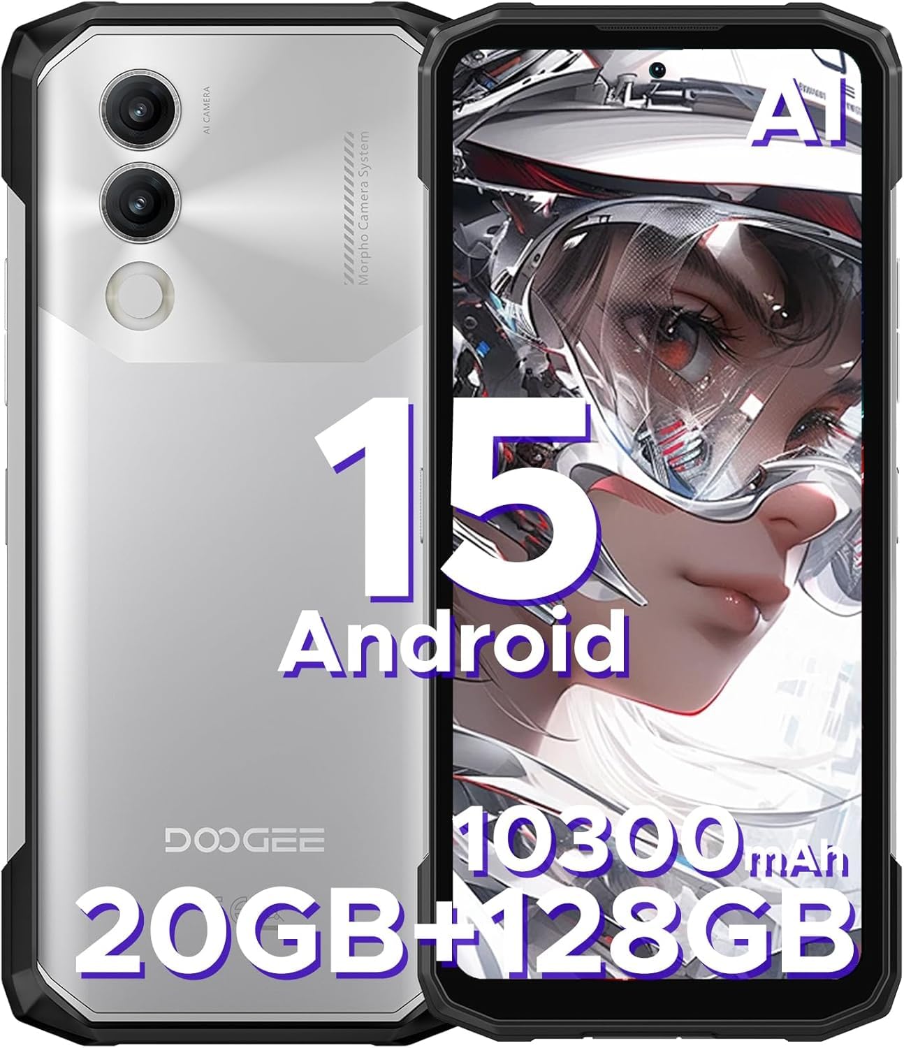 Amazon.com: DOOGEE Blade 20 Rugged Smartphone,10300mAh/18W,20GB+