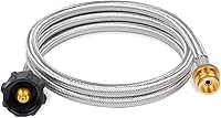 Vista 1 de SHINESTAR Propane Hose Adapter & 5 FT Braided Hose for Buddy Heaters, Coleman Stoves, Blackstone 17" 22" Tabletop Griddle, Char-Broil Portable