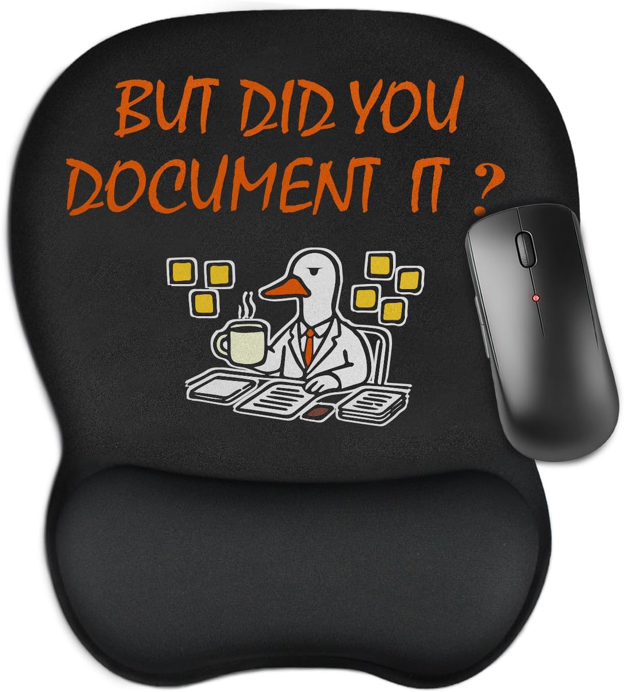 Funny Ergonomic Mouse Pad with Wrist Rest for Desk, Small Non-Slip Rubber Base Mousepad for Pain Relief Computer Laptop Home Office Supplies Desk Decor Accessories Coworker Friends Work Gifts