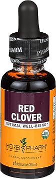 Herb Pharm Certified Organic Red Clover Liquid Extract Drops, 1 Oz