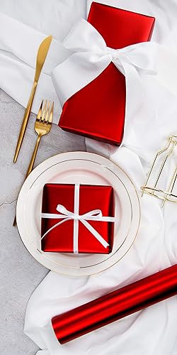 Vista 51 de RUSPEPA Papel de regalo metálico blanco roto, papel mate de color sólido, perfecto para bodas, cumpleaños, Navidad, baby shower, 17 pulgadas x 32.8