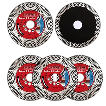 5Pcs/Lot 4.5" Tile Grinding Blade,Diamond Cutting Blade for Cutting and Grinding Porcelain Tile Granite Marble