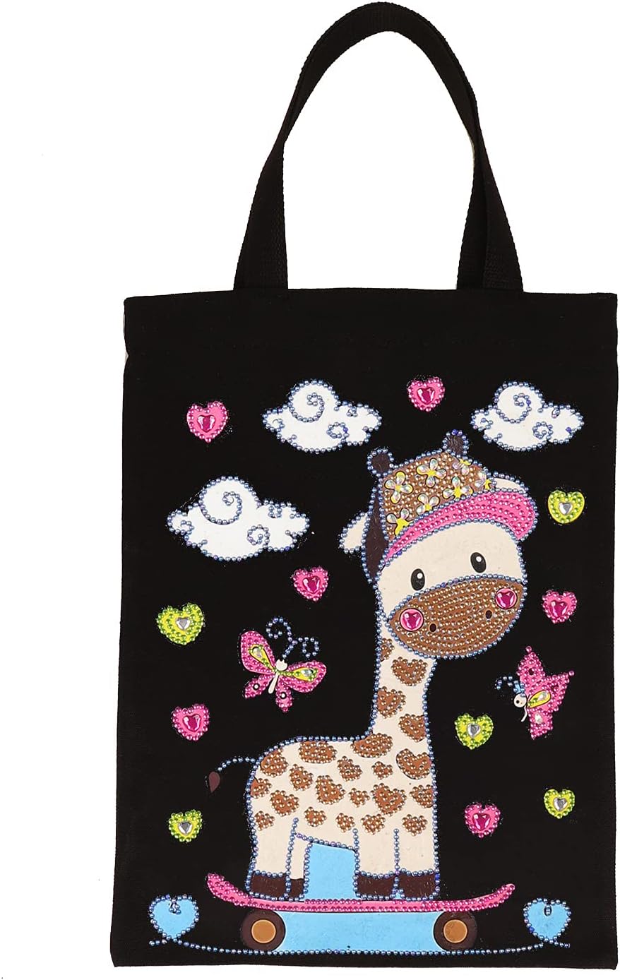 Deer diamond painting canvas tote bags DIY art kits.