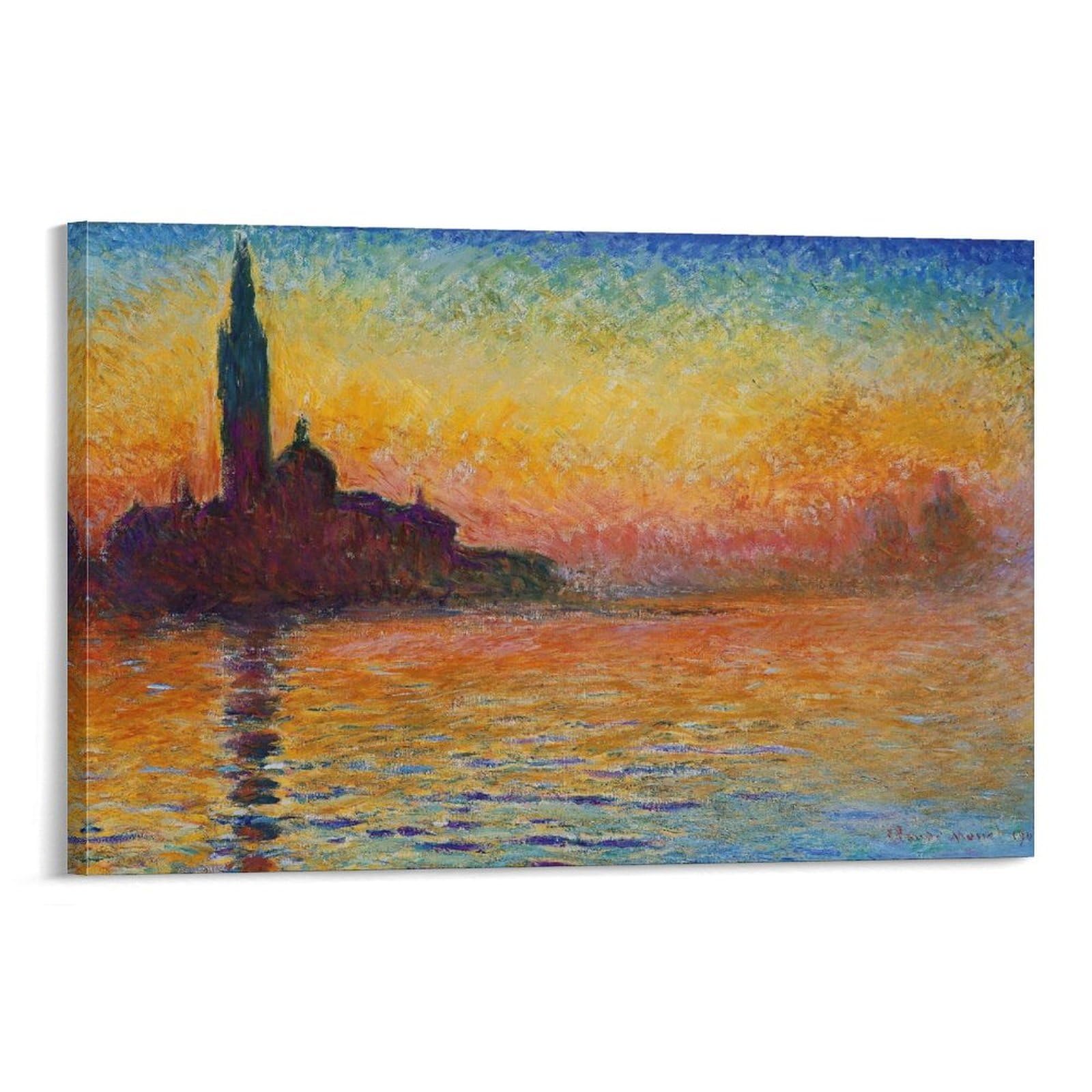 Amazon.co.jp: クロード モネ 黄昏 ヴェネツィア ポスター キャンバス
