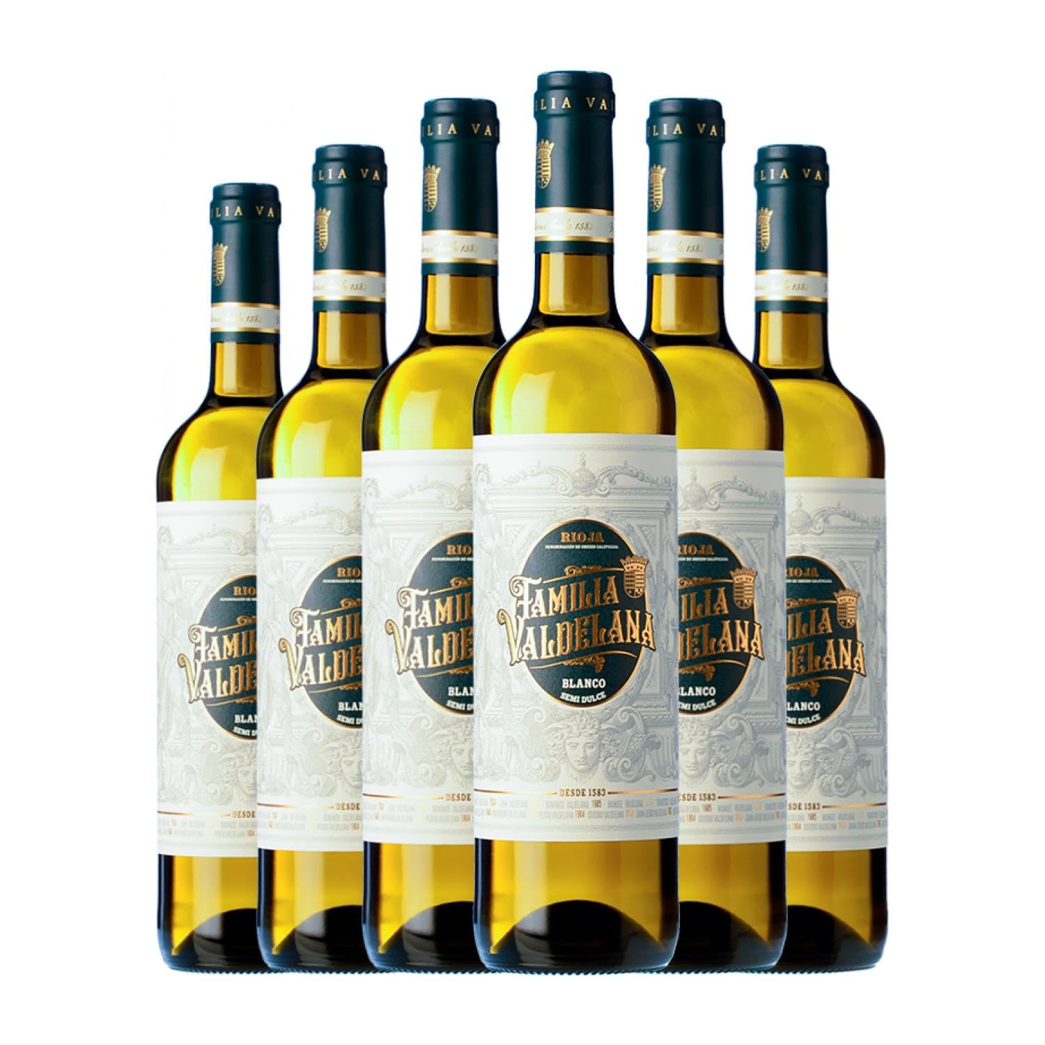 Valdelana Blanco Semidulce Rioja 75 cl Vino blanco (Caja de 6 Botellas de 75 cl)