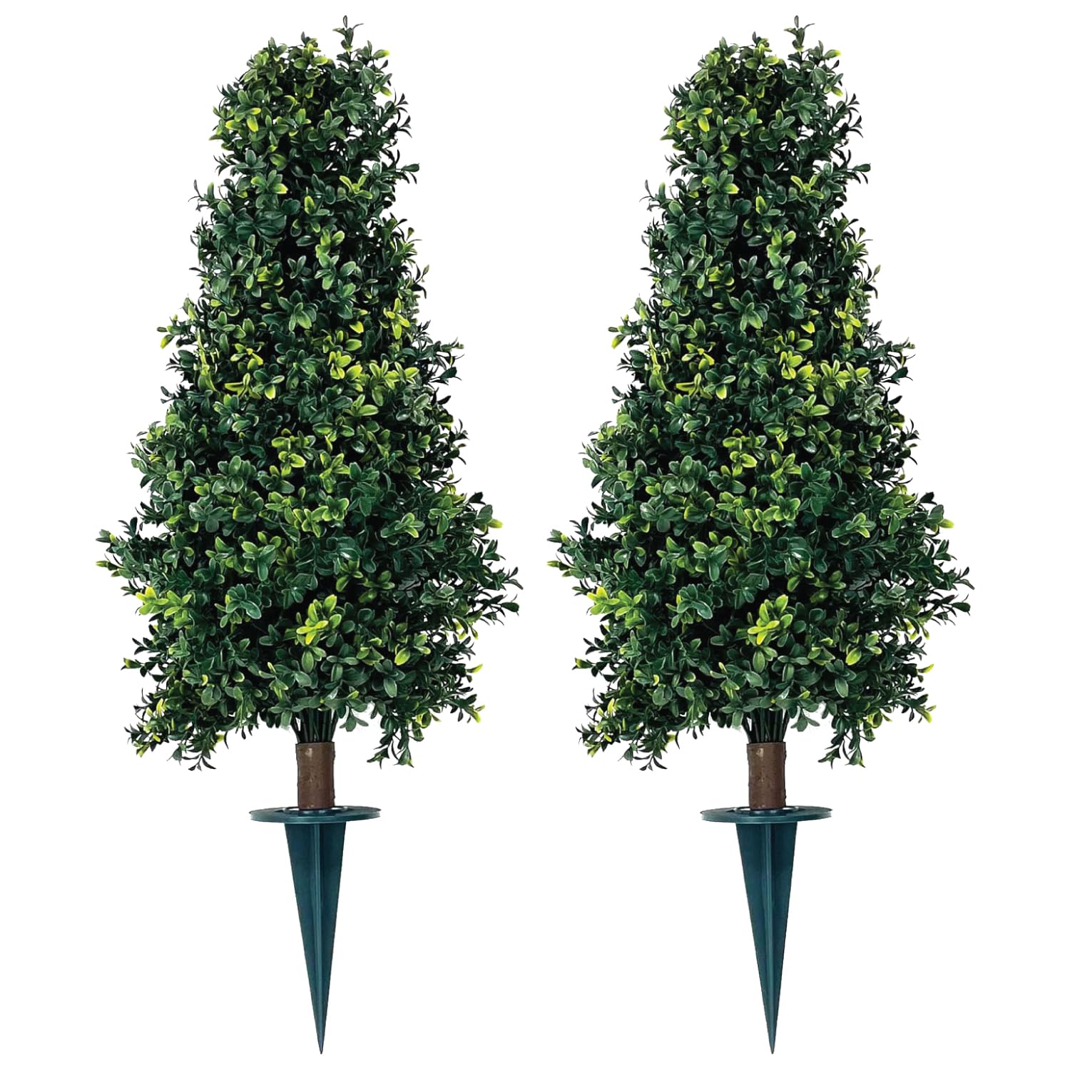 ☘️aiiKEN72*Garden☘️AG202507 Amazon.com - Two Artificial UV Rated 30'' Boxwood Cone Topiary w