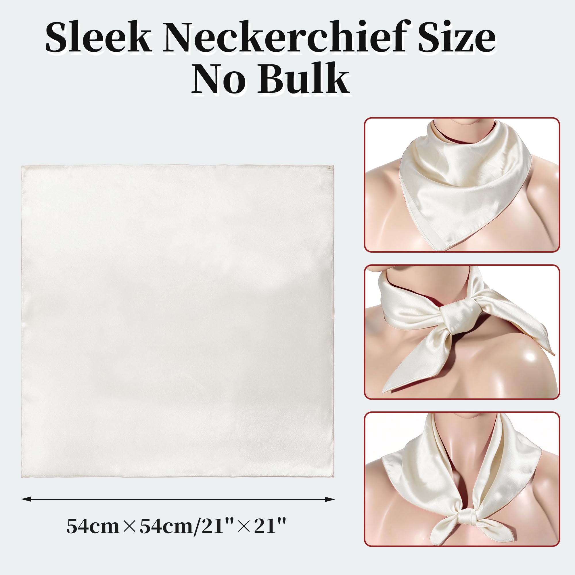 ZLYC Pañuelo para mujer, 100% seda de morera natural, bufanda de seda suave, cuadrada, pañuelo para el cuello, 54 x 54 cm