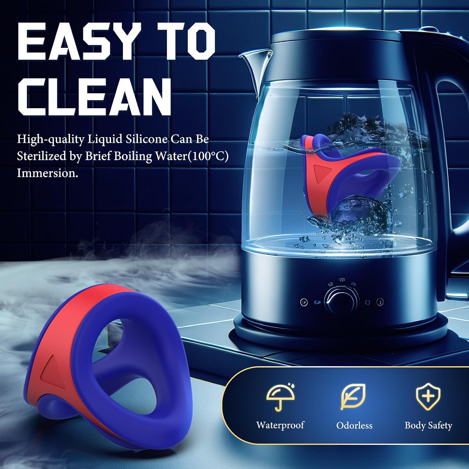 Sex Toys Silicone Penis Ring Cock Ring Set, 2in1 cockring Adjustable Tightness for Erection Enhancing Long Lasting Stronger for longterm wear/Hardcore Sex, Adult Sex Toys for Men or Couple Pleasure