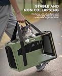 Pecute Cat Carrier Dog Carrier with Stable Structure,Breathable Mesh Fabric Pet Carrier for for Small Cats Dogs Puppies up to 5KG,Soft-Sided Dog Carrier Suitable for Both Long and Short Trips,Green | Safe For Car Travel, Stable Steel Frame, Soft-Side