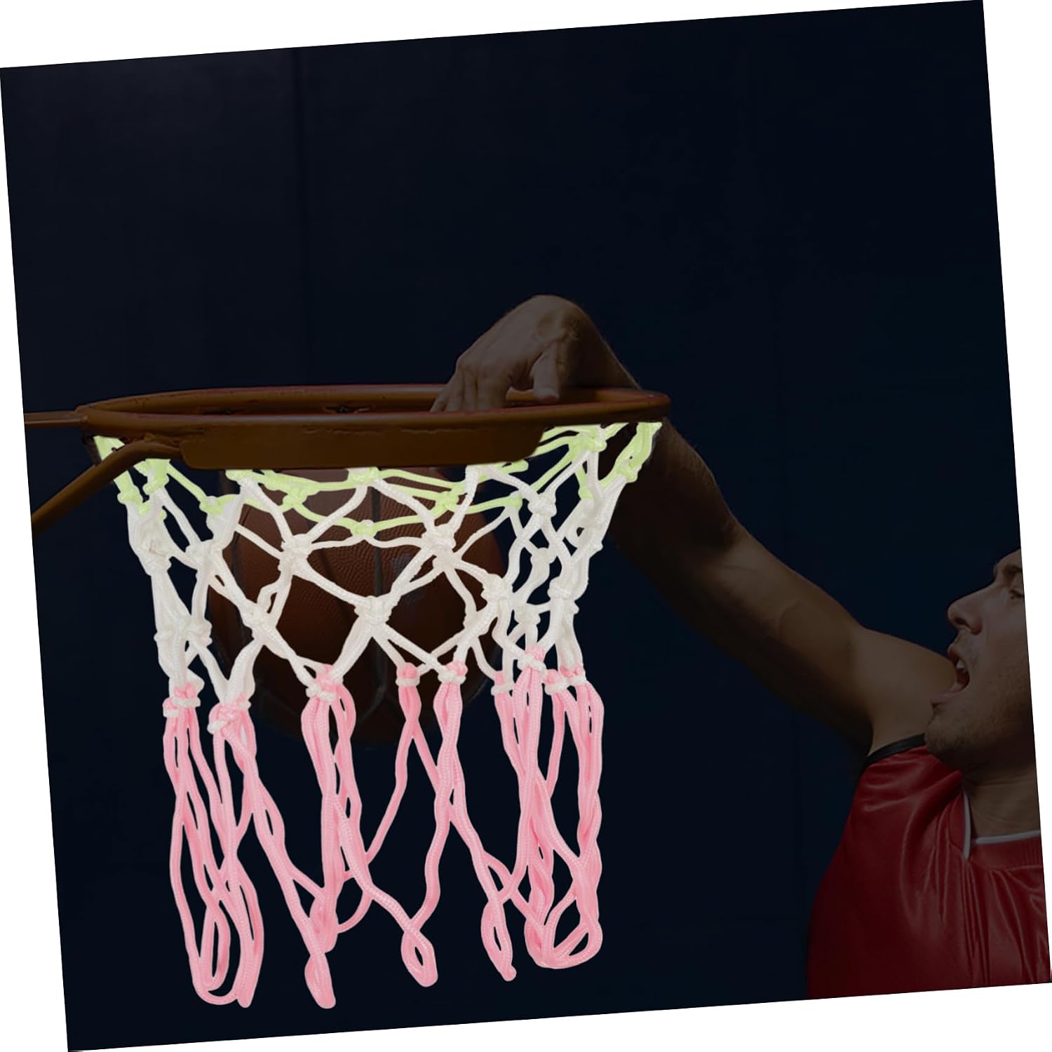 Abaodam 2pcs Basketball Net Replacement for Standard Hoops Easy to Install Fluorescent Basketball Net for Indoor and Outdoor Use for Gyms and