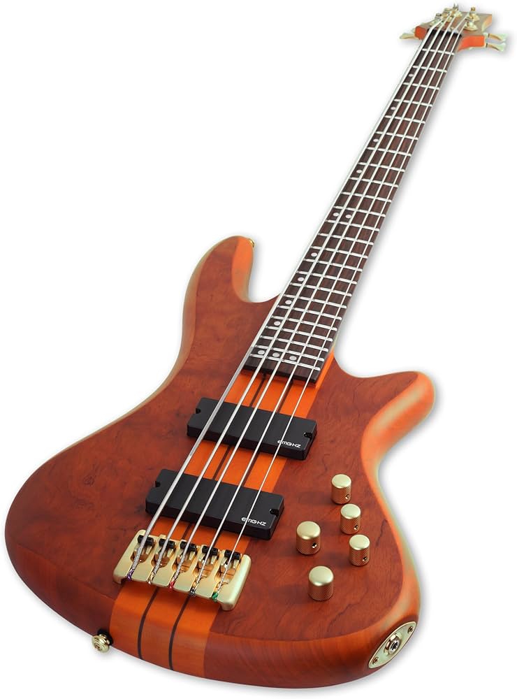 Amazon.com: Schecter Stiletto Studio 5 Bass Guitar - Honey Satin