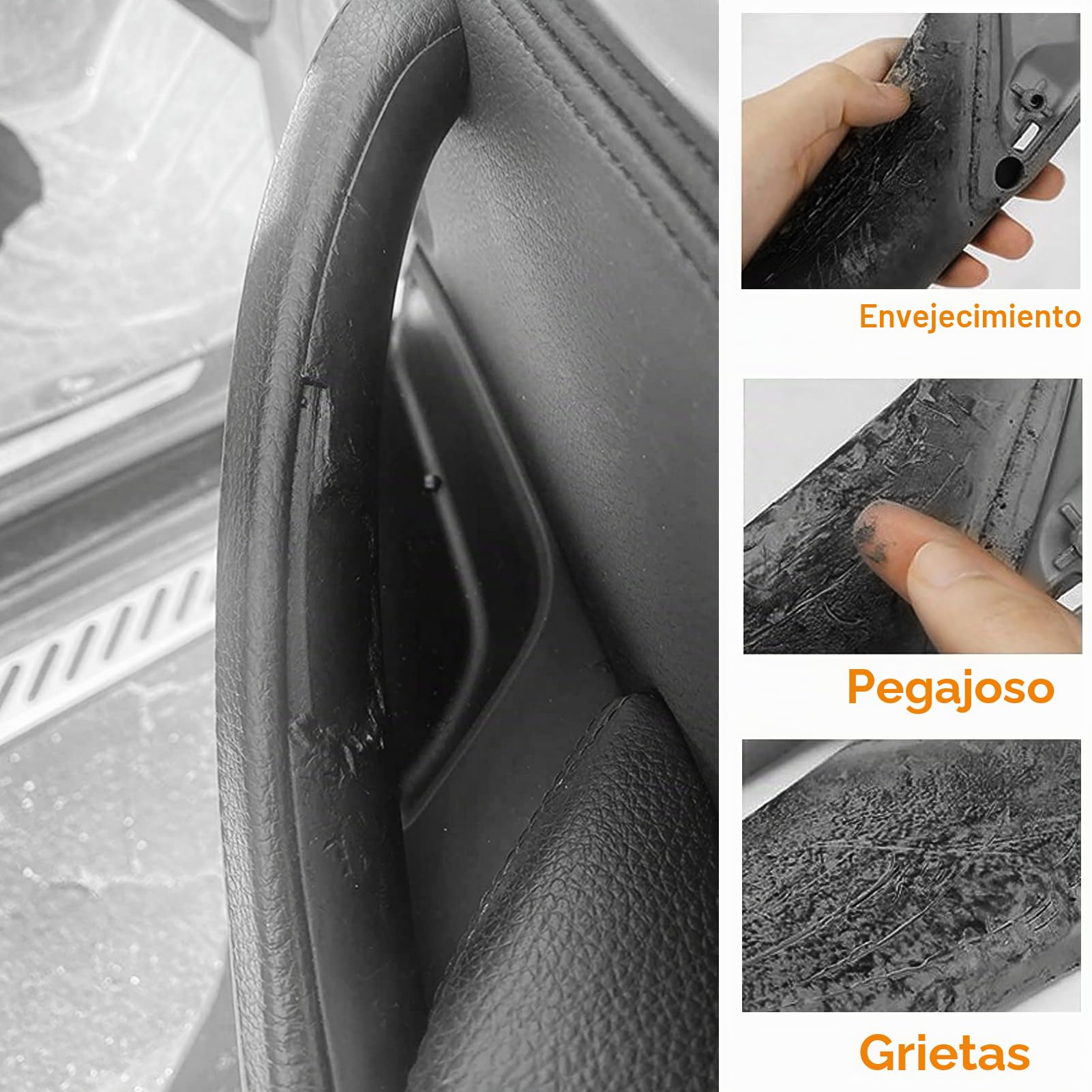 6 PCS Compatible con Tirador Puerta bmw Serie 3 E90/E91/E92/E93 2004–2011 Manija Puerta Izquierda + Maneta Puerta Derecha E90/E91/E92/E93 316i,320i,320d,323i,325i,328i,335i,335i (Negro)