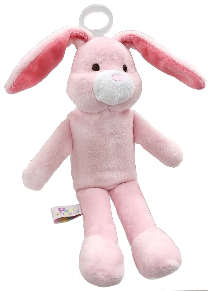 うさぎのぬいぐるみ ピンク耳 おしゃぶり付き Amazon.co.jp: パパジーノ(Papa Gino) パシフレンズ おしゃぶり