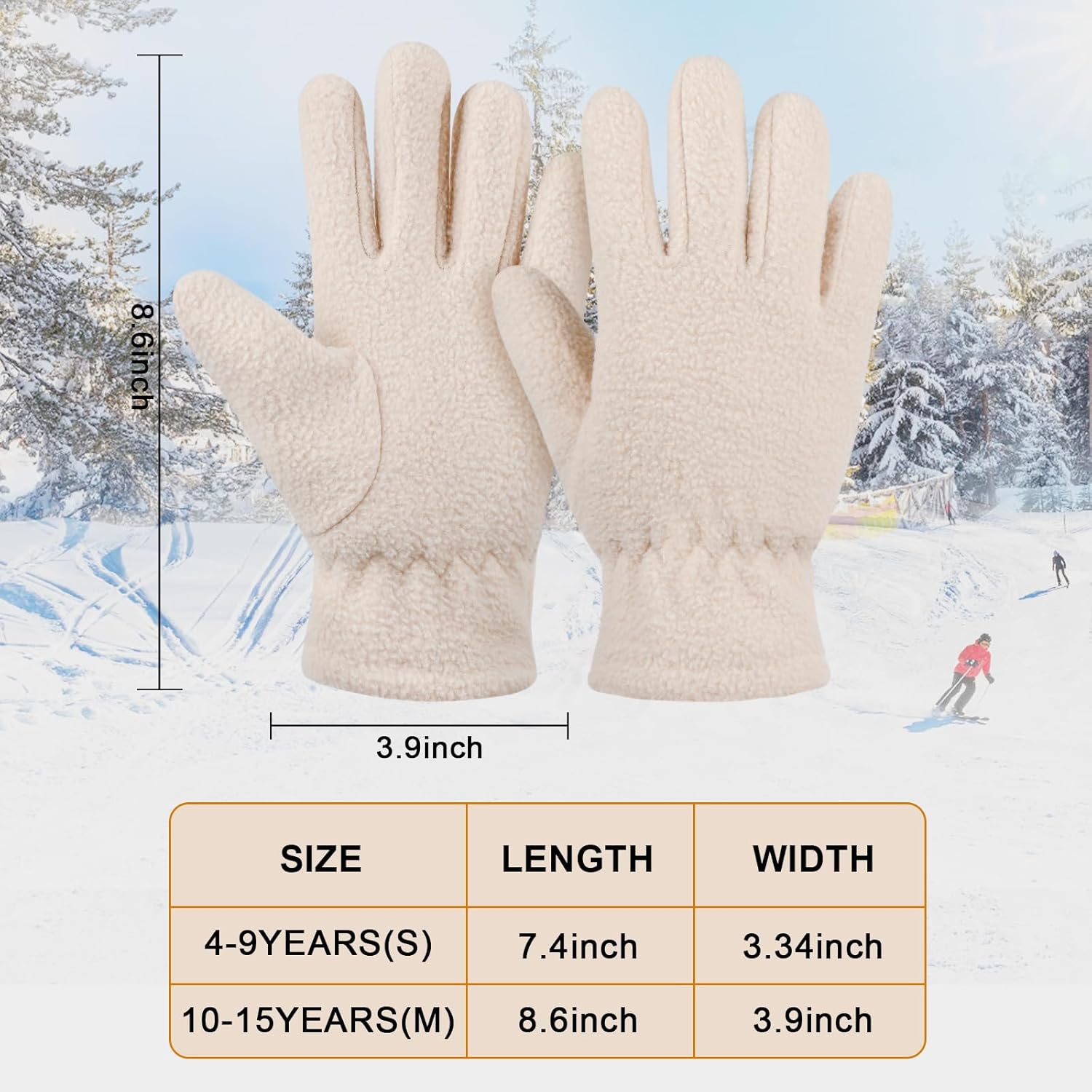 ONESING 3 Pairs Fleece Winter Gloves Toddler Warm Gloves for Boys Girls Snow Outdoors Cold Weather Mixcolor J - Image 2