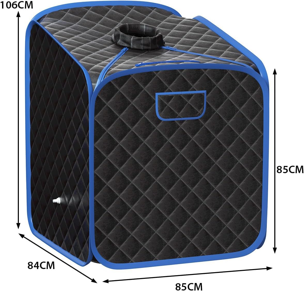 RELAX4LIFE Sauna à Vapeur Portable 2L 1000W, Cabine de Sauna Pliable à Domicile avec 9 Températures Ajustables, Tente de Spa avec Rouleau de Massage, Télécommande pour Détoxification (Noir)