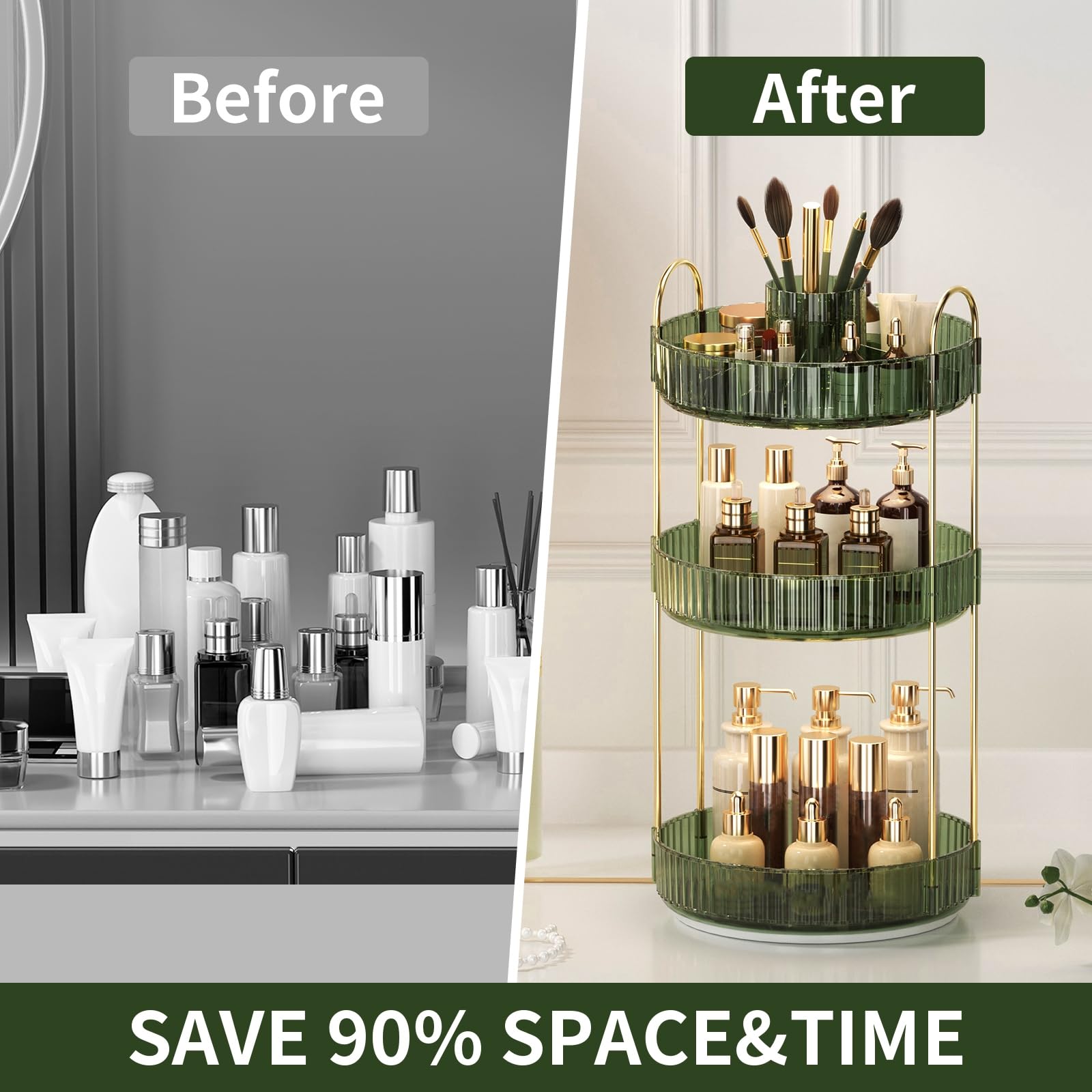 Oifecsie 360° Rotating Makeup and Skincare Organizer