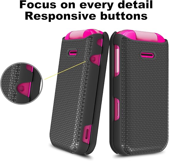 Ailiber for HMD Barbie Flip TA-1681 Case Slim Cover, Screen Protector-Black