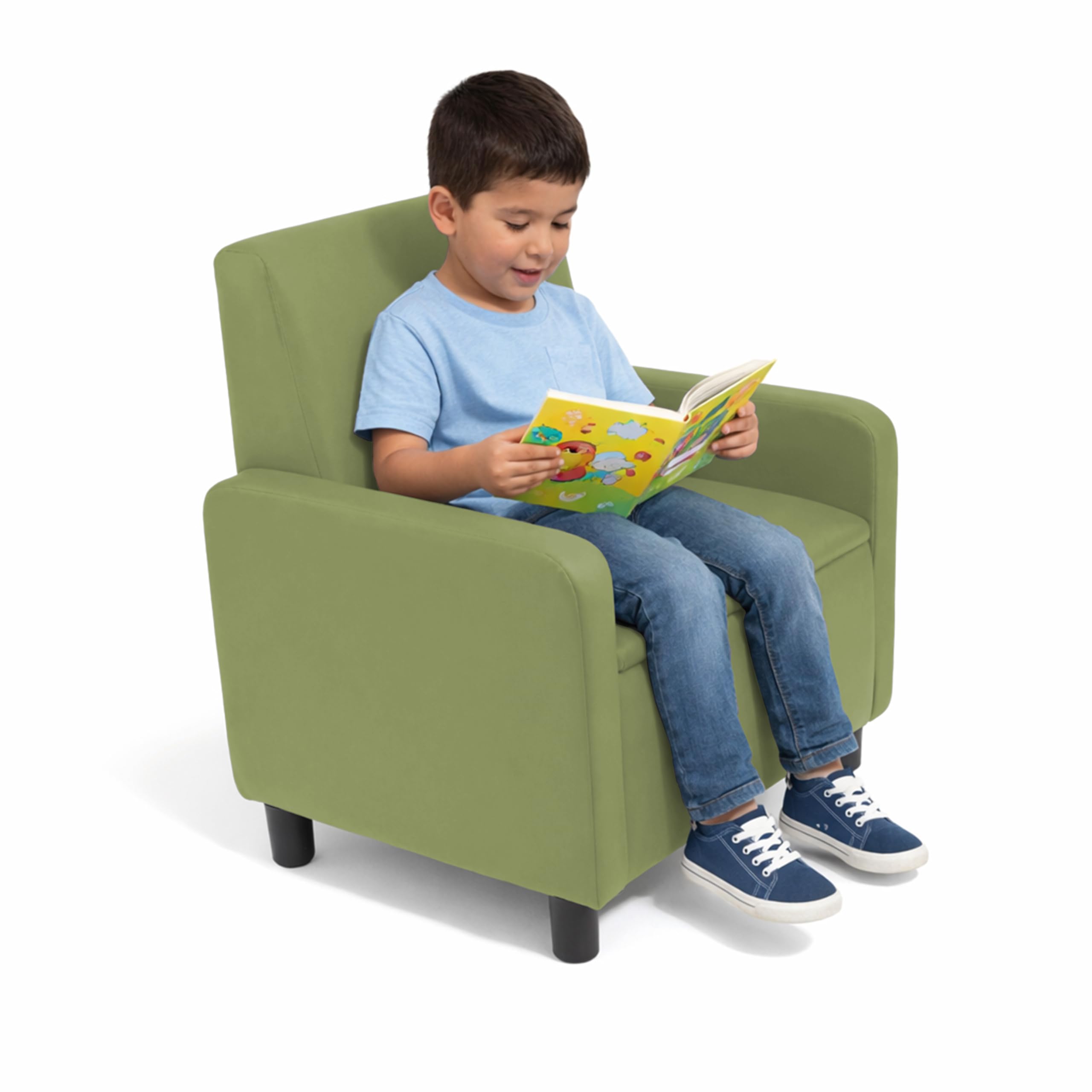 FDP Kid Comfort Collective Modular Club Chair with Arms - Fern Green