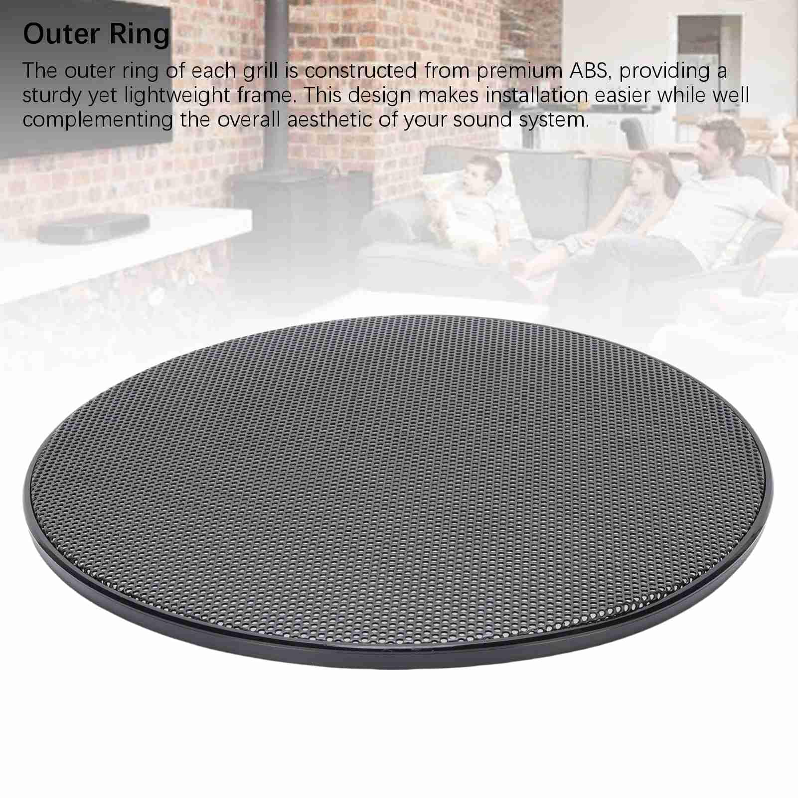 Asixxsix 260mm / 10.2in Speaker Cover, Mesh Subwoofer Grill Horn Guard Decorative Circle Grille Protector, Replacement Round Metal Grills for Car Speaker Mounting Home Audio, 2 Pack