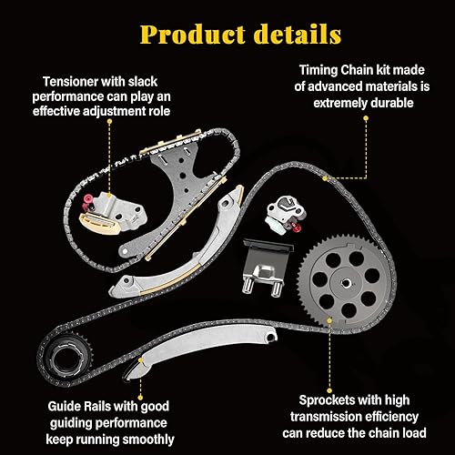 Miniatura 3 de OCPTY Kit de cadena de distribución para 9-0195SC para 2002-2008 para Buick Rainier Colorado Trailblazer Canyon Envoy para Hummer H3 para Isuzu