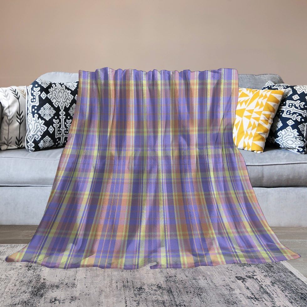 Couverture de lit violette écossaise idéale pour vos soirées cocooning - 6