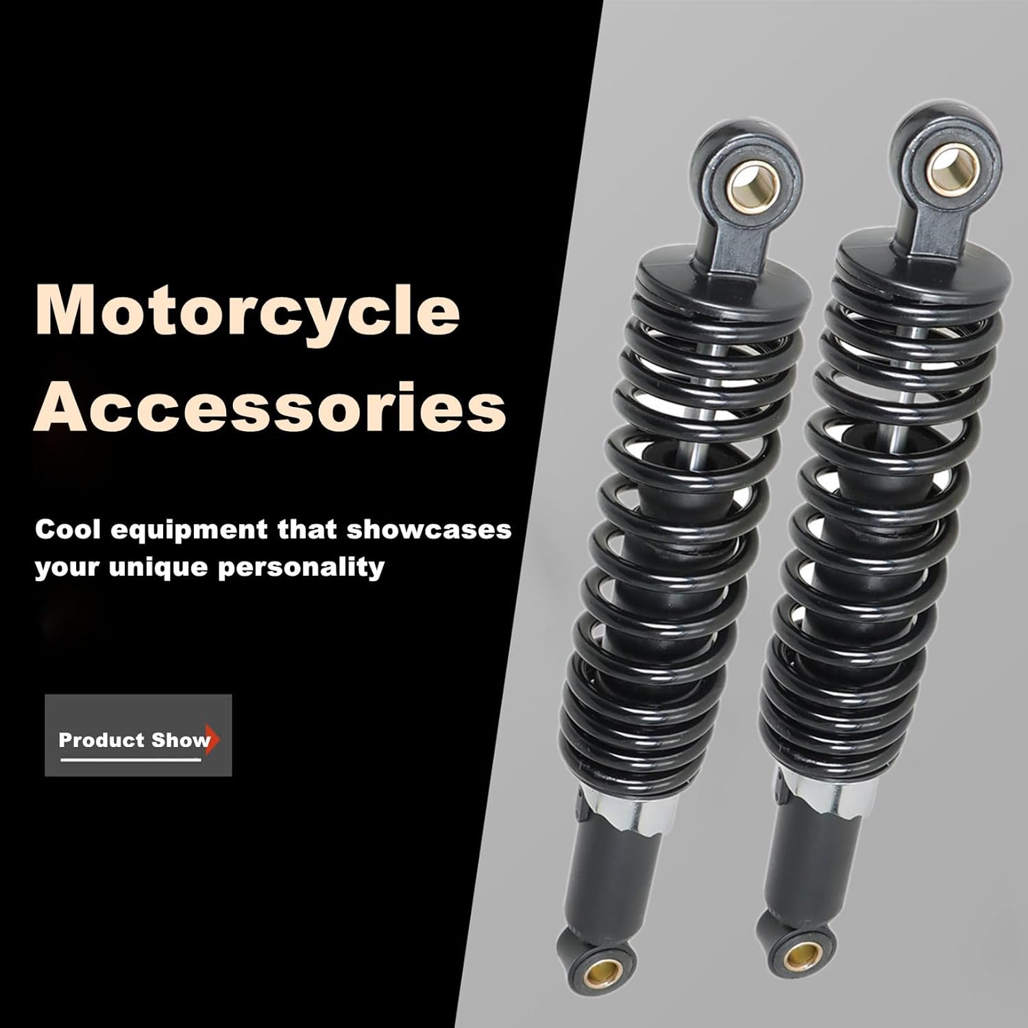 1 Pair 12.5 320mm Motorcycle Universal Rear Shock Absorbers Replacement for Yamaha Kawasaki Suzuki Sportster XL883 1200 Dirt Bike ATV Go Kart Black