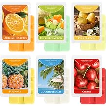 SCENTORINI Wax Melts, Scented Wax Cubes for Wax Warmers, Summer Scent Wax Melts, Coconut Beach, Pear Blossom, Cherry, Cucumber Melon, Pineapple, Energizing Citrus, 6 Pack