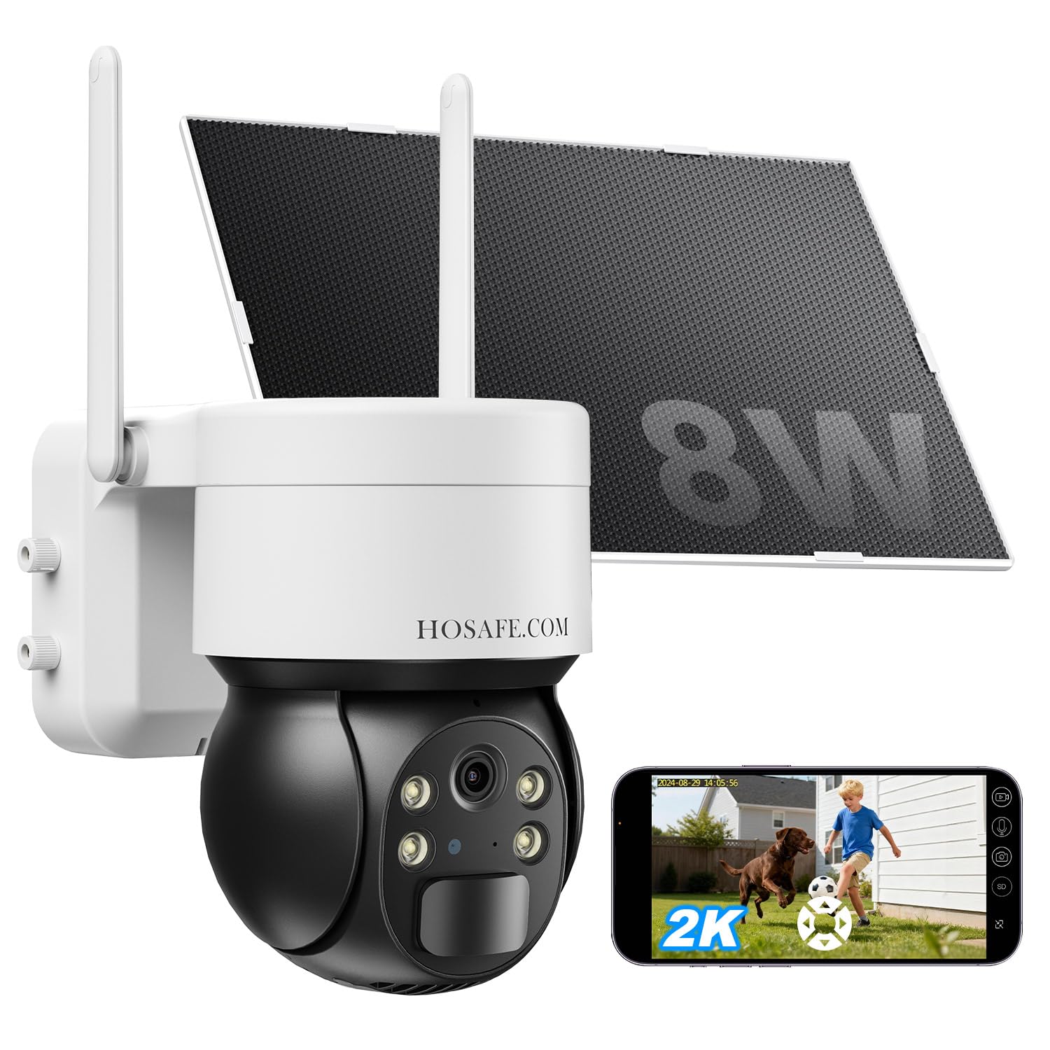 HOSAFE.COM Solar Security Cameras Wireless Outdoor, 2K Color Night Vision