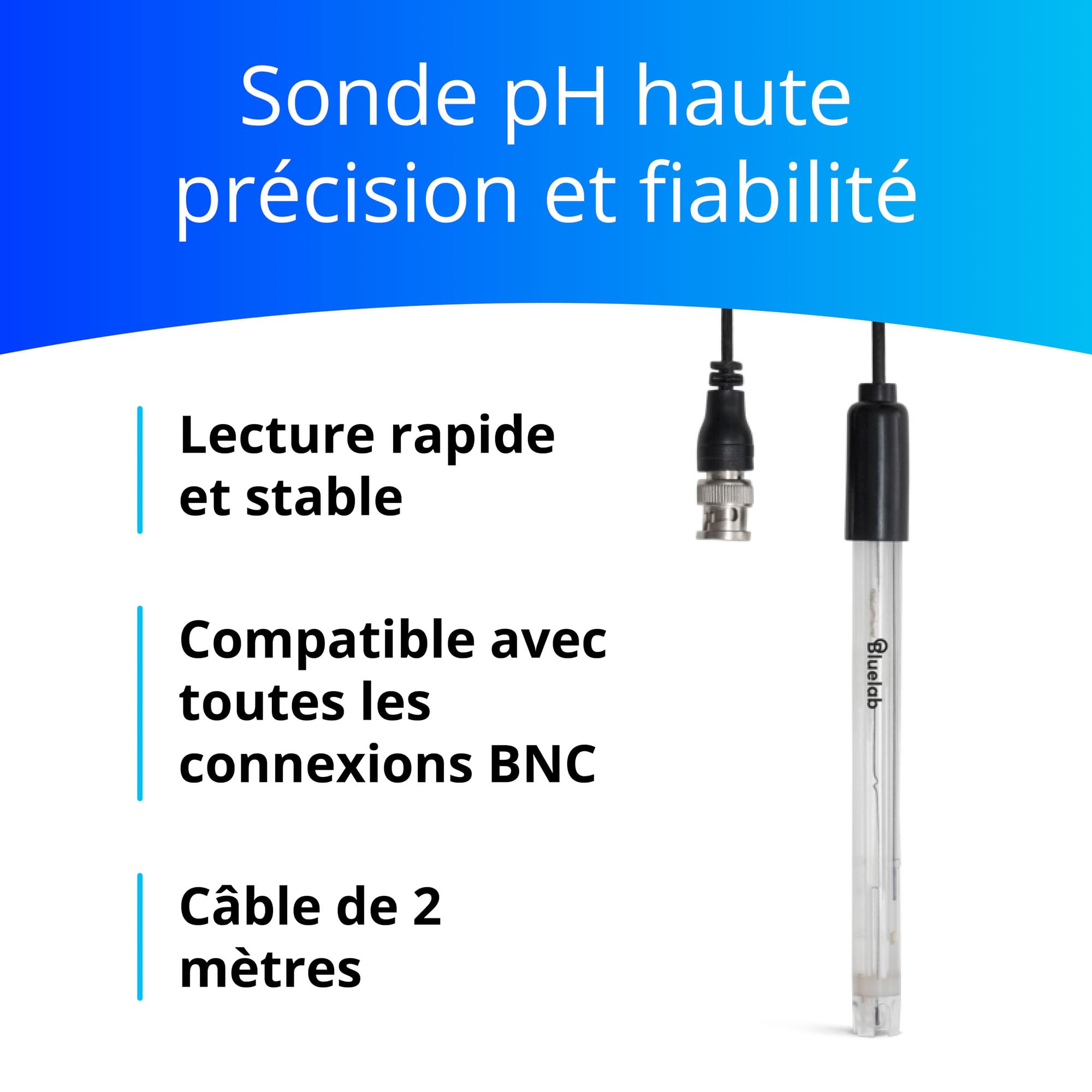 Bluelab PROBPH pH Probe - sonde de Remplacement avec connecteur BNC et capteur pour Votre Compteur numérique, Moniteur ou contrôleur ; mesurer Le pH dans Le système d'eau de Jardin hydroponique