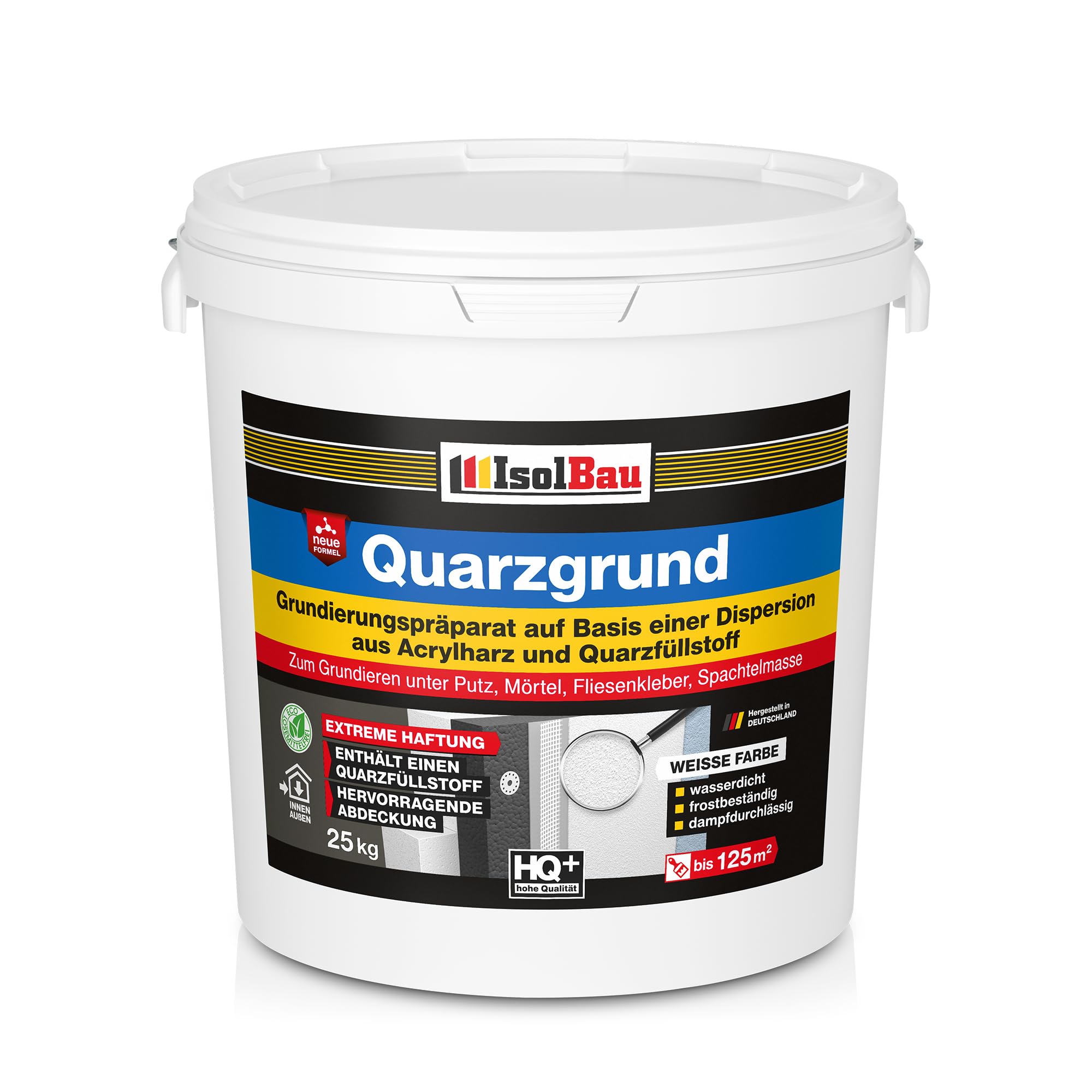 Isolbau Quarzgrund – 25 kg Grundierung für Beton & Holz, Fliesen, Keramik, Fassadenputz - Putzgrund, Fliese auf Fliese, Betongrund, Holzgrund - Wasserdicht, frostbeständig, für innen & außen