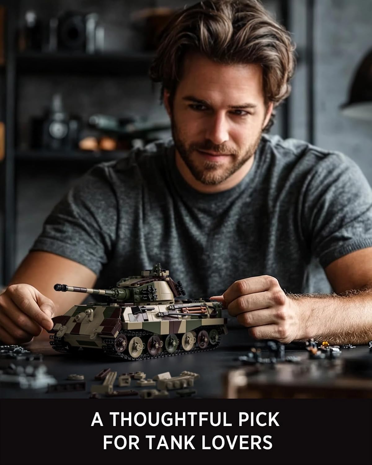 Nifeliz King Tiger Tank Building Set, WW2 Military Tank Model Toy for Adults, Collectible Army Display Piece and Gift for Enthusiasts (1,267 PCS, NF10315)