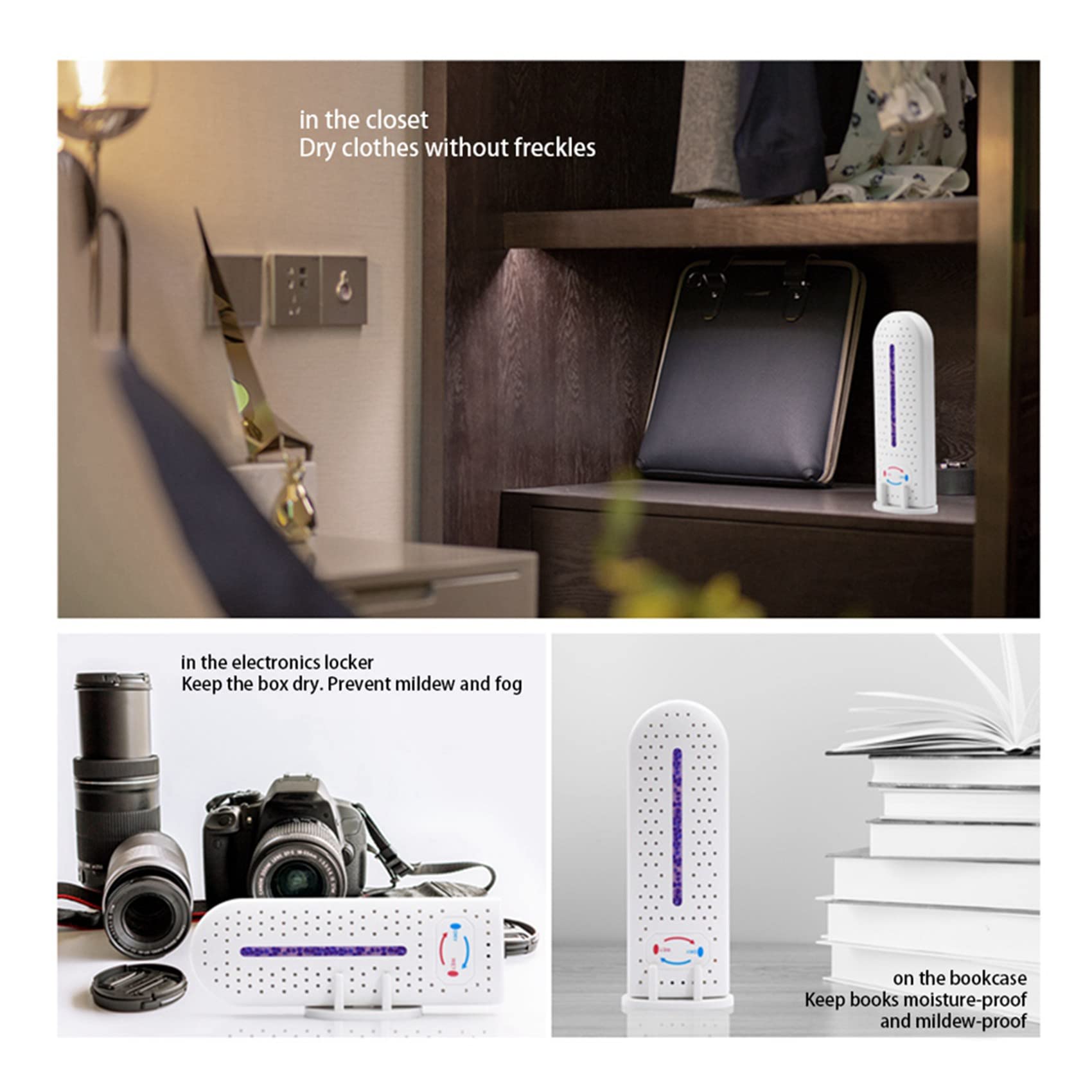 5X Mini essiccatore d'aria Bagno Camera da letto Deumidificazione Riciclabile Assorbitore di Umidità Armadio Portatile Interno Deumidificatore