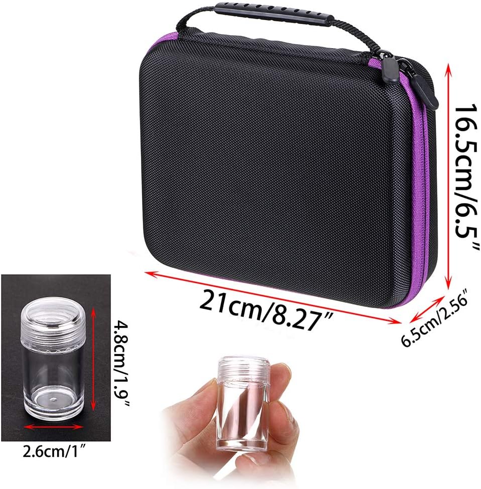 Hipiwe 30 bottles Diamond Painting Storage Case with handle, Diamond Embroidery Storage Box Holder Cross Stitch and Nail Art Craft Accessory Organizer