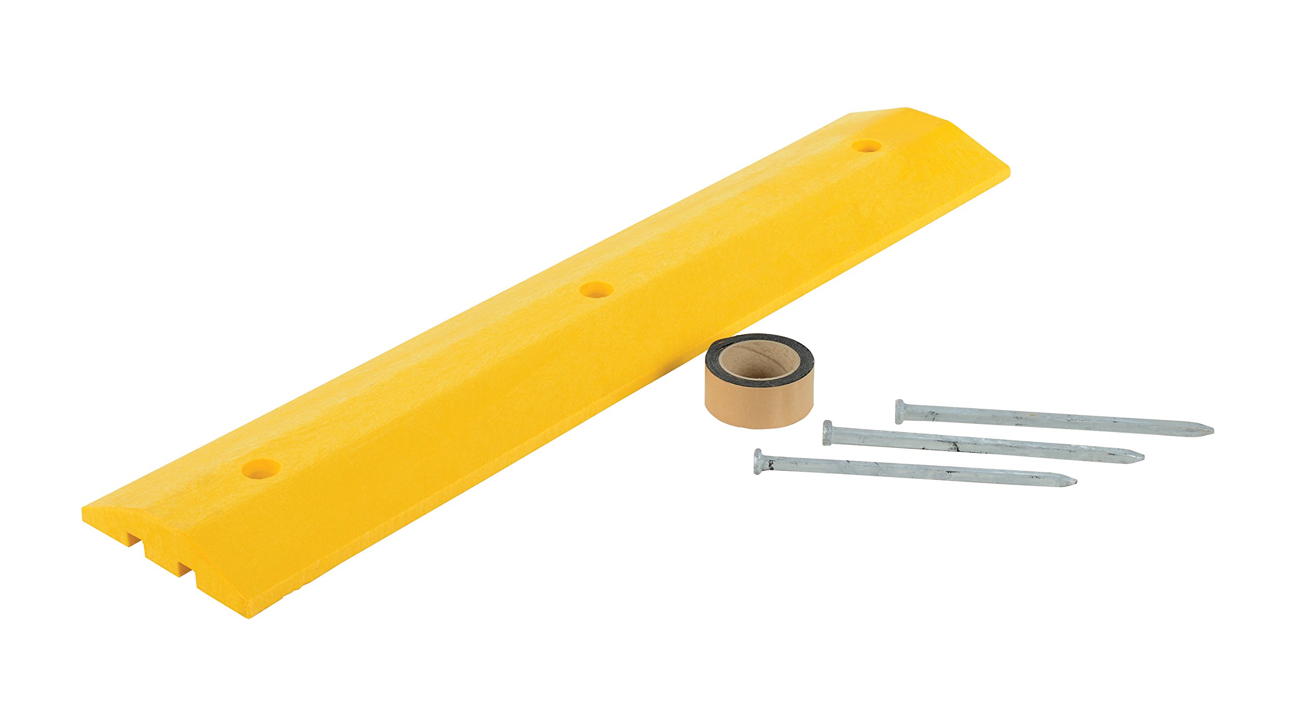 Vestil SBA-48 Plastic Speed Bump Asphalt Hardware 48 In. x 10 In. x 2 In. Yellow