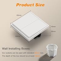 MVAVA M2 Sorozatú Süllyesztett Villanykapcsoló, Dupla Egypólusú, 80x80mm, Fehér, 10A, 250V, Modern Lakásba 2