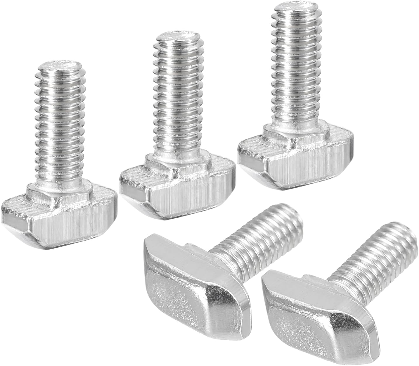 uxcell 20Pcs T-Slot Bolts, M6 x 16mm Hammer Head Bolt T Screw Drop-in Stud for 3030 Series T-Slot Aluminum Extrusion Profile, 304 Stainless Steel, Silver