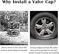 Vista 6 de 8 piezas de tapas de vástago de válvula de neumático para coche, tapas universales noctilucentes impermeables para rueda de coche, adecuadas