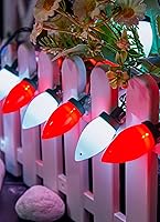 Vista 4 de Brightown C9 Luces de Navidad al Aire Libre Impermeables, Cadena de Luces Vintage de 66 Pies con 100 Bombillas Opacas Lisas, Cadena de Luces