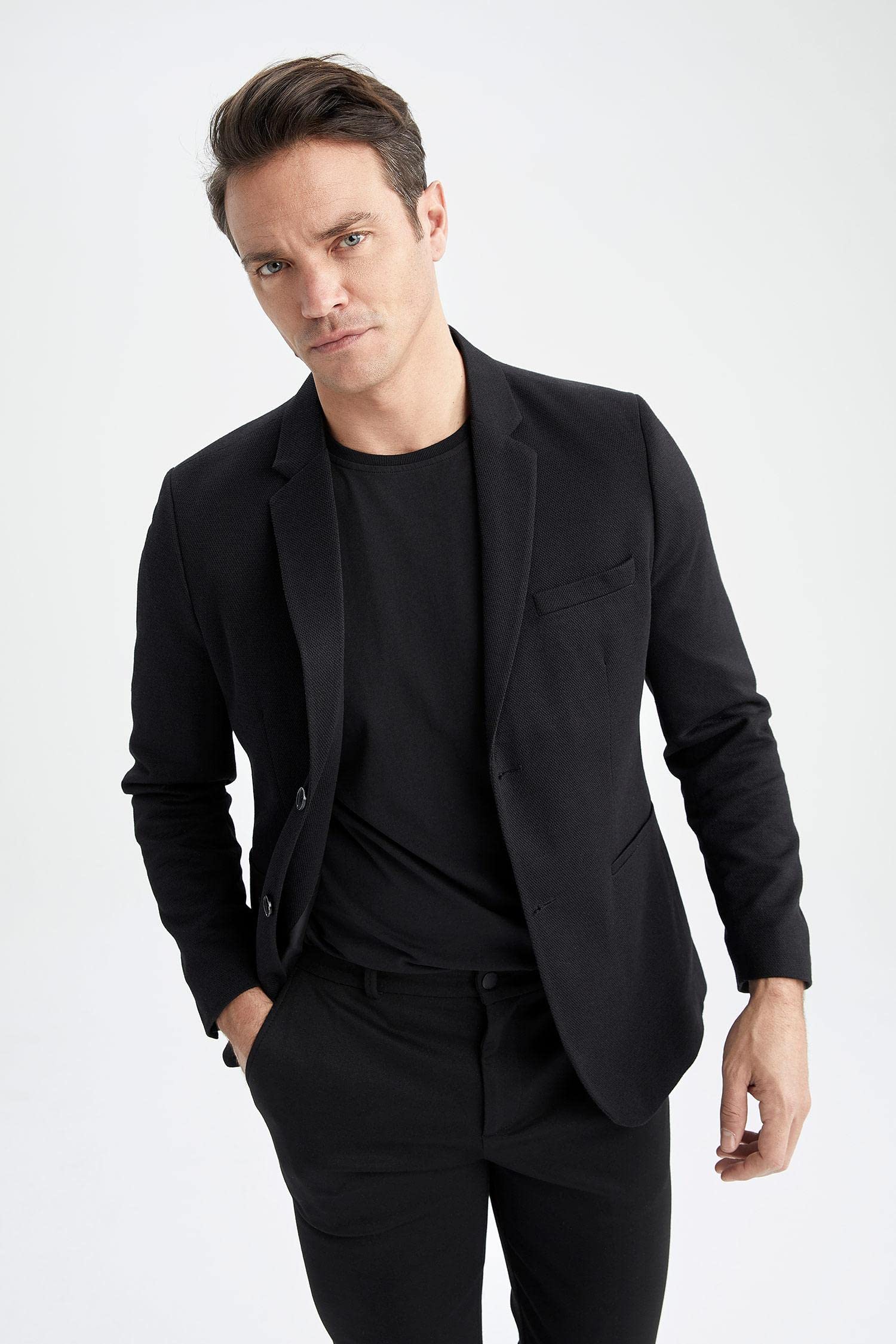 DeFacto N0503AZ, Blazer, Uomo, Nero, 54