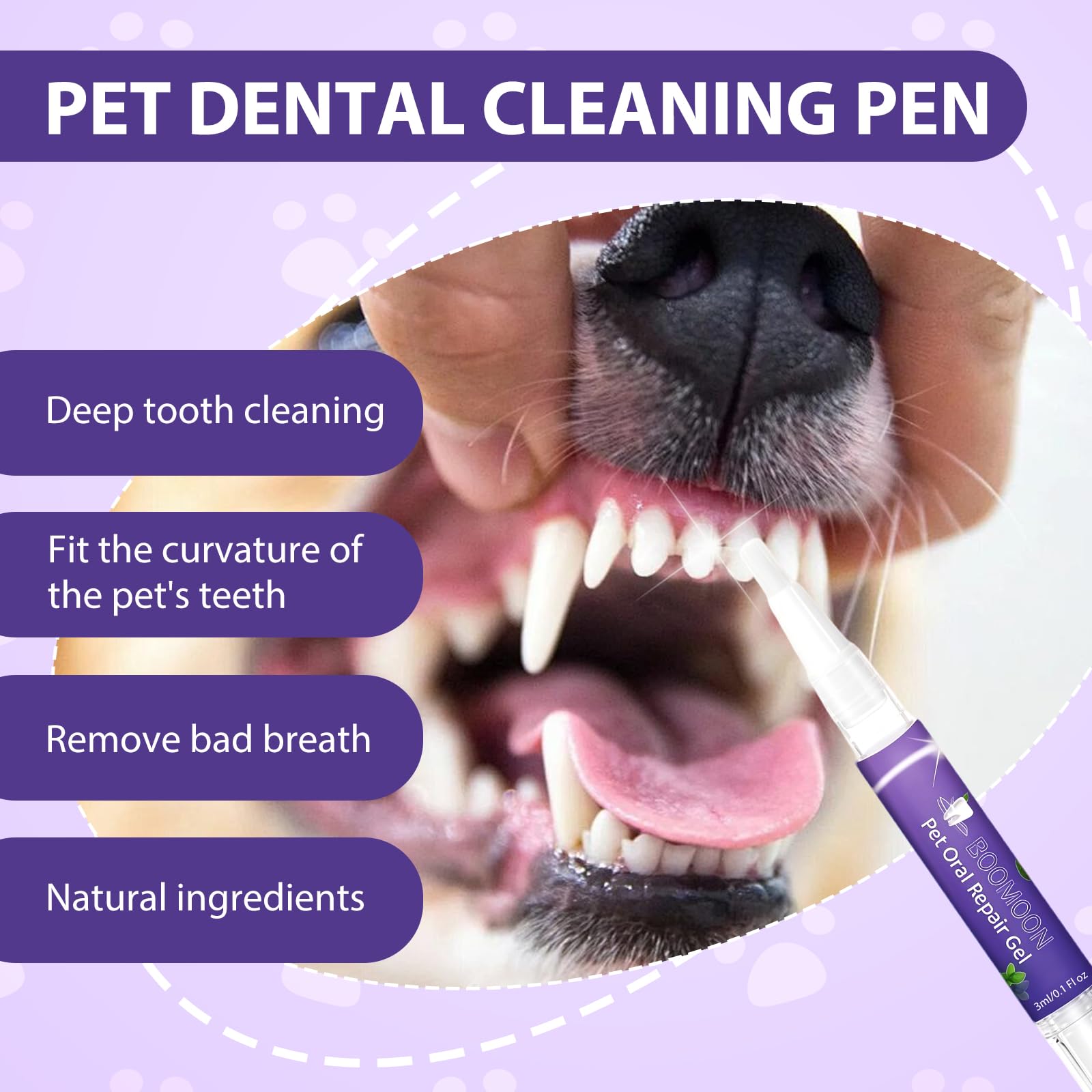 3 Piezas Pet Oral Repair Gel, BolíGrafo para El Cuidado Bucal De Mascotas, PortáTil La Limpieza Dental, BolíGrafo El Aseo Diario De Mascotas, para Gatos Y Perros