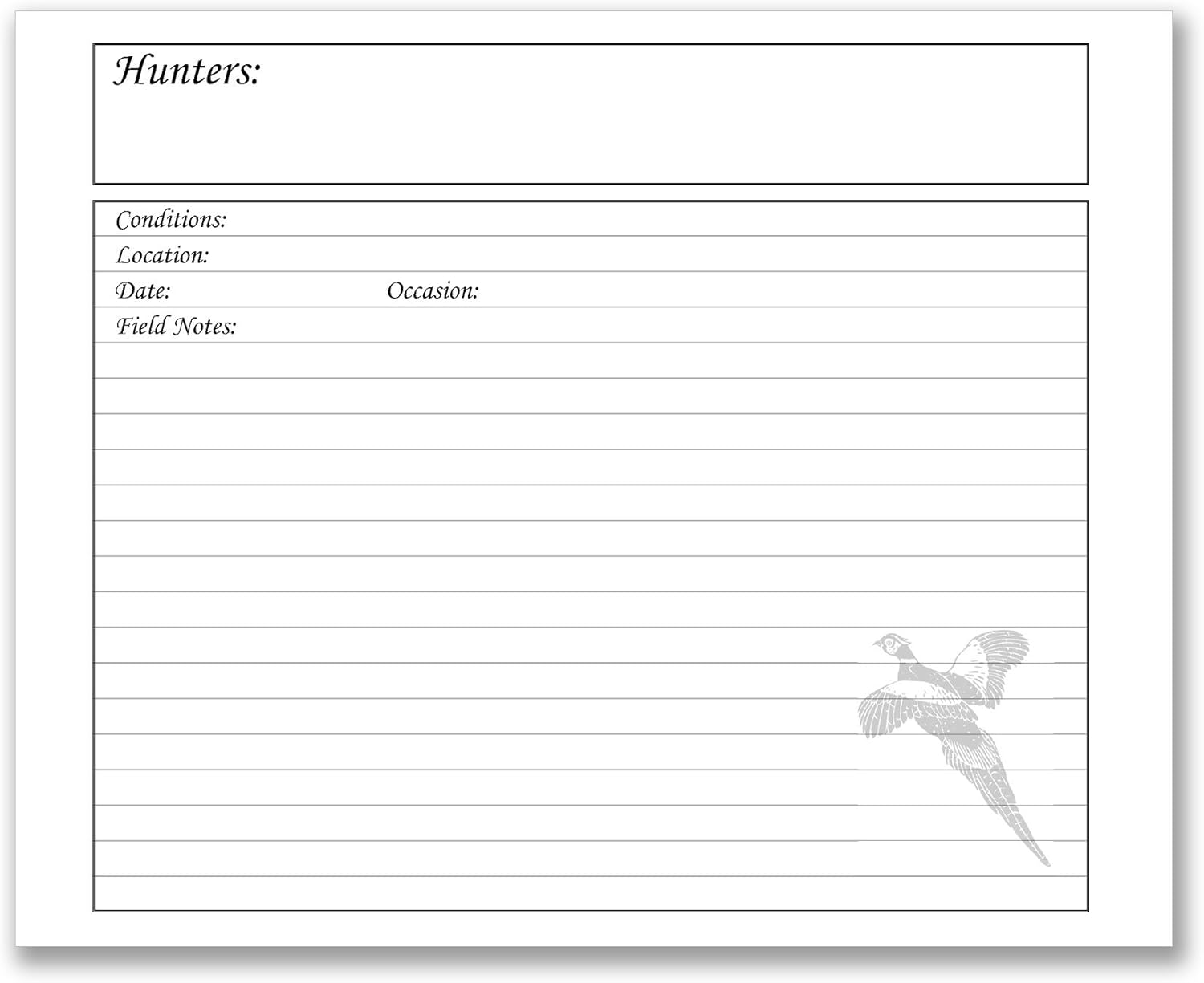BookFactory Hunting Journal Hunter's Log Book Notebook - 96 Pages, Brown Bonded Leather Cover, Section Sewn Hardbound, 8 7/8'' x 7'' (Made in USA)
